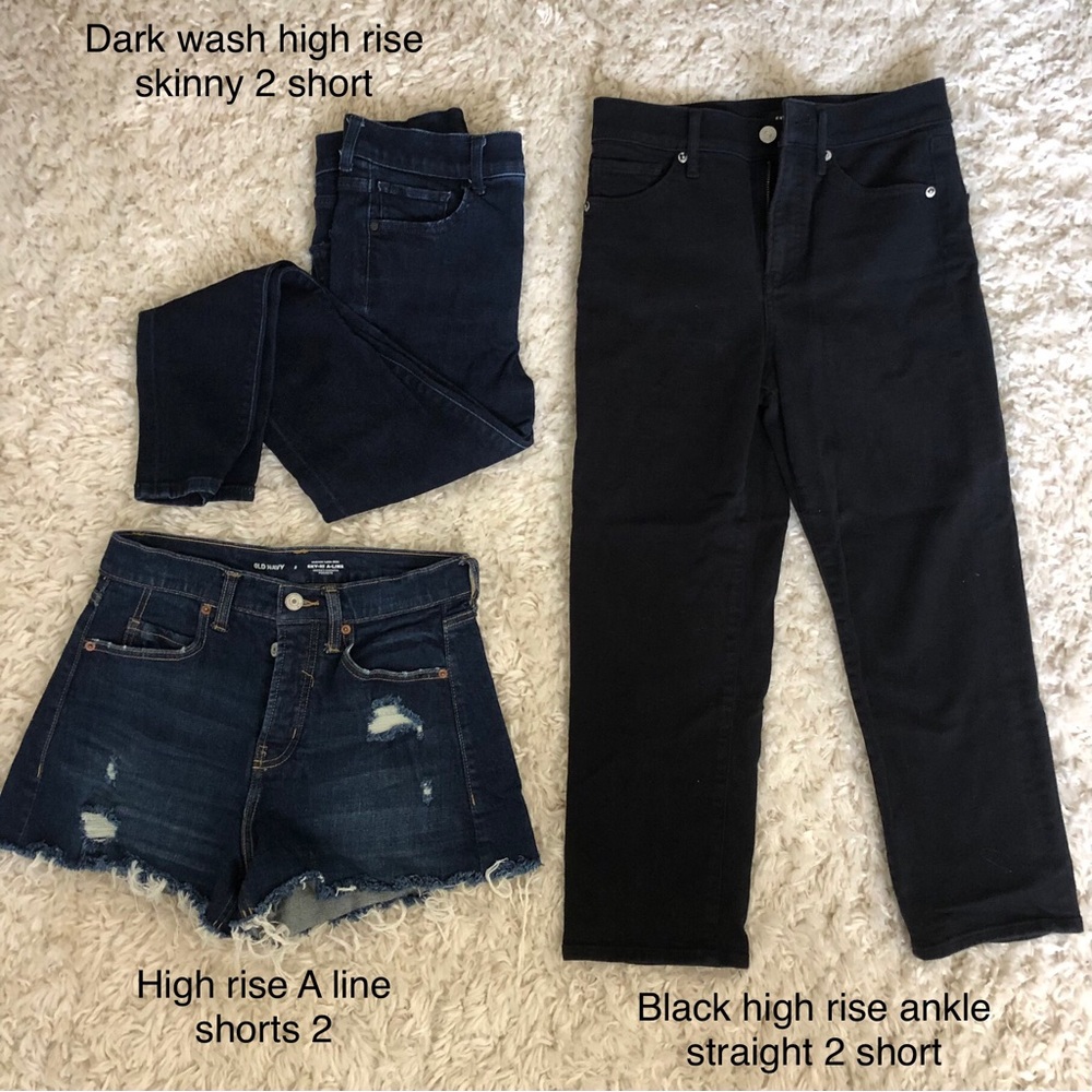 Express High Rise Straight Ankle Black Jeans